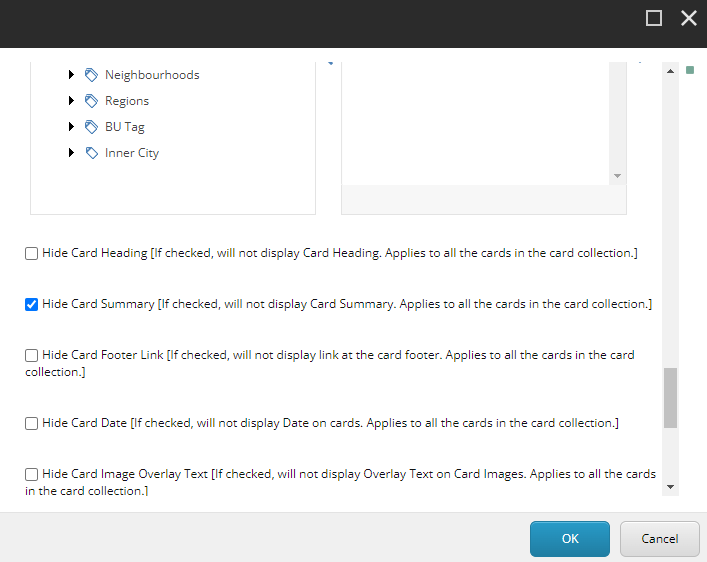 Check Hide Card Summar